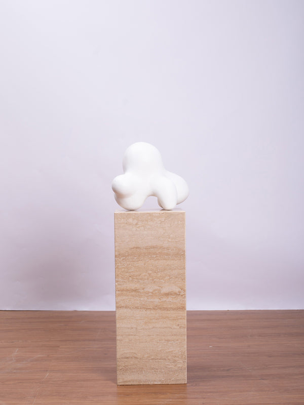 Tabletop Abstract White Wood Sculpture