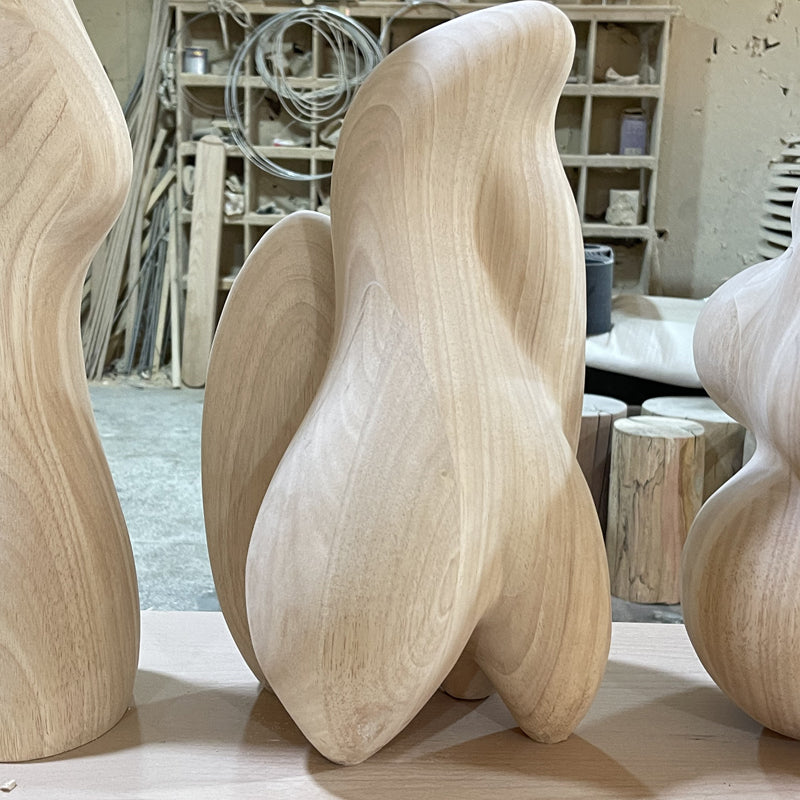 Contemporary Abstract Wood Indoor statue