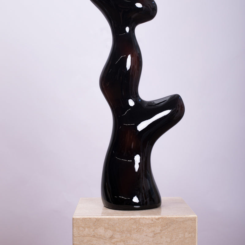 Vintage Black Sculpture Glossy Finish