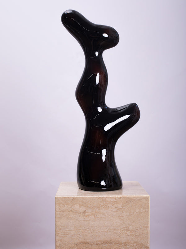 Vintage Black Sculpture Glossy Finish
