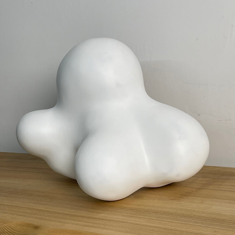 Tabletop Abstract White Wood Sculpture