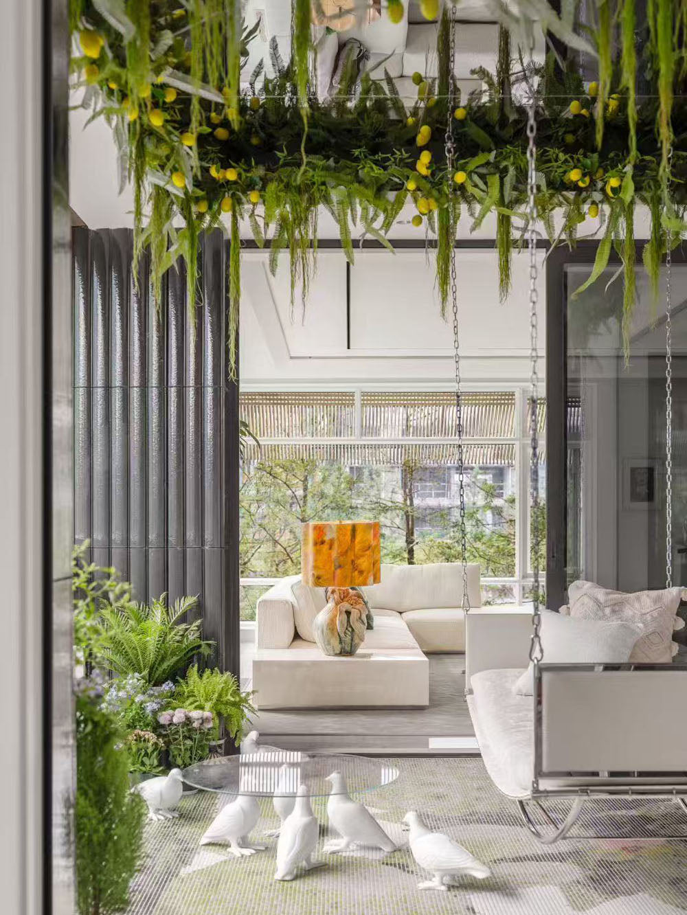 Modern bathroom with bathtub and shower