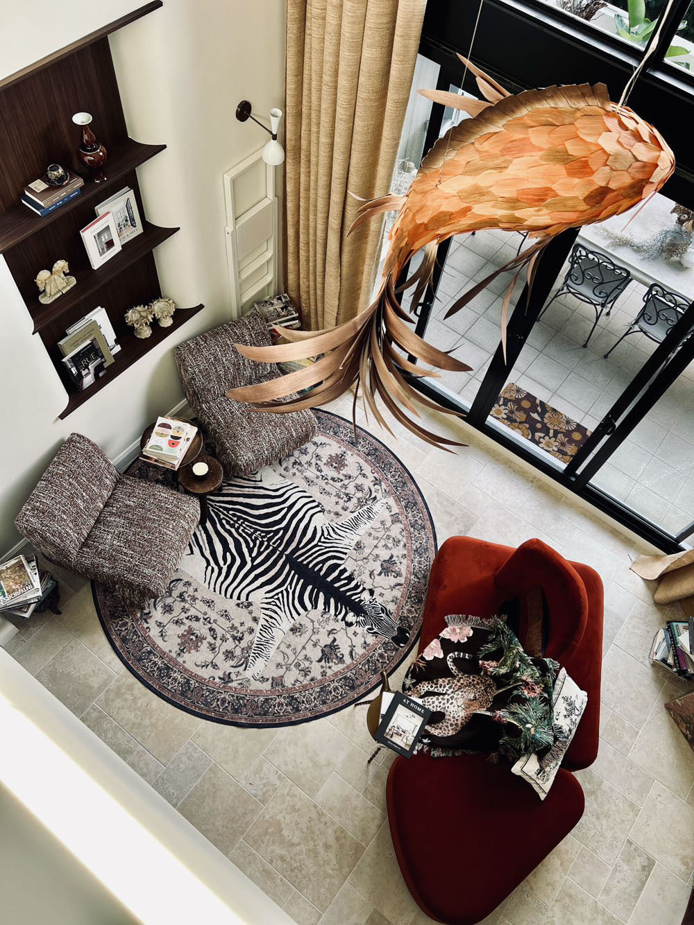 Bedroom with large windows and modern decor