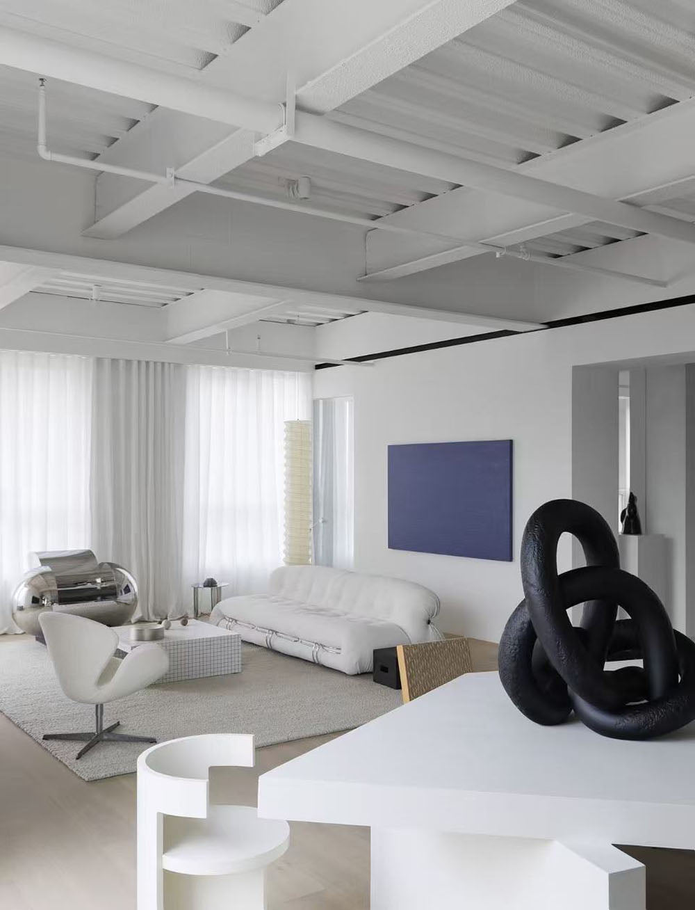 Modern bathroom with bathtub and shower